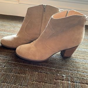 Lands End tan suede booties